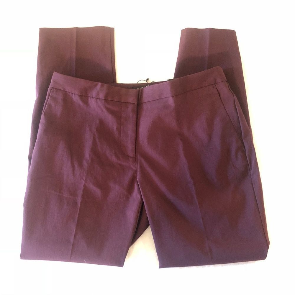 Mario Serrani Burgundy Slim Fit Pants New Size 4